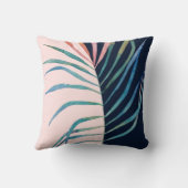 水彩リーフ、抽象芸術自然プリント。 クッション (裏面)