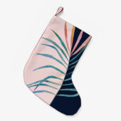 水彩リーフ、抽象芸術自然プリント。 スモールクリスマスストッキング (正面 (吊り時))