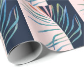 水彩リーフ、抽象芸術自然プリント。 ラッピングペーパー (ロールコーナー)