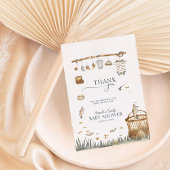 水彩リールおもしろい魚釣りベビーシャワー サンキューカード