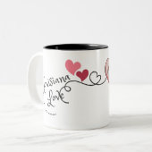 水彩ルイジアラブバードと花 ツートーンマグカップ (正面左)