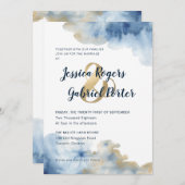 水彩ルクス結婚式招待状5" x 7" 招待状 (正面/裏面)