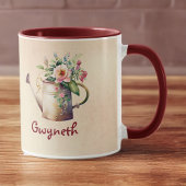 水彩ルックフラワーウォーター缶の名前 マグカップ