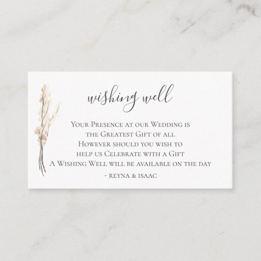 水彩ルナリア結婚の願い井戸 エンクロージャーカード (正面)