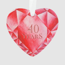 水彩ルビーハート40周年結婚を迎える