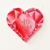 水彩ルビーハート40周年結婚を迎える ノートブック (裏面)