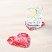 水彩ルビーハート40周年結婚を迎える ペーパーコースター (インサイチュ)