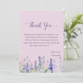 水彩ルピネカラフルフラワーベビーシャワー サンキューカード (スタンド正面)