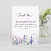 水彩ルピネカラフルフラワーベビーシャワー サンキューカード (スタンド正面)