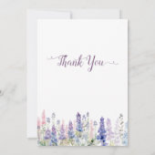 水彩ルピネカラフルフラワーベビーシャワー サンキューカード (裏面)