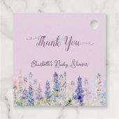 水彩ルピネカラフルフラワーベビーシャワー フェイバータグ (裏面)