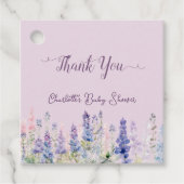 水彩ルピネカラフルフラワーベビーシャワー フェイバータグ (正面)