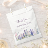 水彩ルピネカラフルフラワーベビーシャワー フェイバーバッグ (クリップ留めされた状態)