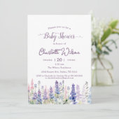 水彩ルピネカラフルフラワーベビーシャワー 招待状 (スタンド正面)