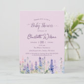 水彩ルピネカラフルフラワーベビーシャワー 招待状 (スタンド正面)