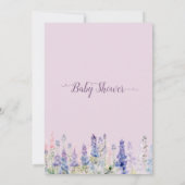 水彩ルピネカラフルフラワーベビーシャワー 招待状 (裏面)