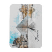 水彩ルーヴル磁石 – パリフランス旅行 マグネット (縦)