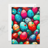 水彩レインボーイースターエッグ シーズンポストカード (正面/裏面)