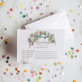 水彩レインボーエアバルーン赤ちゃんシャワー エンクロージャーカード