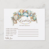 水彩レインボーエアバルーン赤ちゃんシャワー エンクロージャーカード (正面)