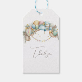 水彩レインボーエアバルーン赤ちゃんシャワー ギフトタグ