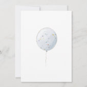 水彩レインボーエアバルーン赤ちゃんシャワー 招待状 (裏面)