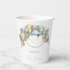 水彩レインボーエアバルーン赤ちゃんシャワー 紙コップ