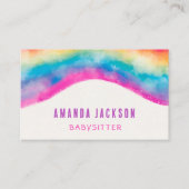水彩レインボーカラフルデイサービスベイビーシッター 名刺 (正面)