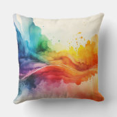 水彩レインボーカラー装飾用クッション クッション (裏面)