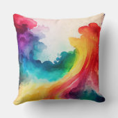 水彩レインボーカラー装飾用クッション クッション (裏面)