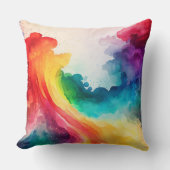 水彩レインボーカラー装飾用クッション クッション (正面)