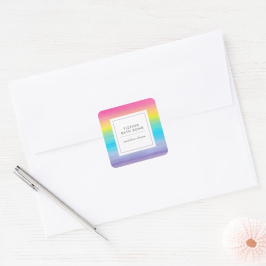 水彩レインボーグラディエント製品事業 スクエアシール (封筒)