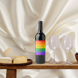 水彩レインボーゲイプライドワインラベル ワインラベル