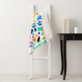 水彩レインボーサマーおもしろいキッズパターン シェルパブランケット (インサイチュ)