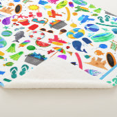 水彩レインボーサマーおもしろいキッズパターン シェルパブランケット (3/4)