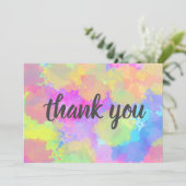 水彩レインボーサンキューカード 招待状 (スタンド正面)