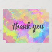 水彩レインボーサンキューカード 招待状 (正面/裏面)
