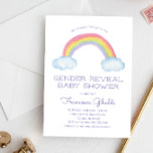 水彩レインボージェンダーが赤ちゃんシャワーを明らかにする 招待状
