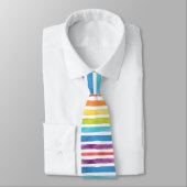 水彩レインボーストライプズモダンブライトオフィス ネクタイ (タイ)