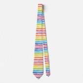 水彩レインボーストライプズモダンブライトオフィス ネクタイ (正面)