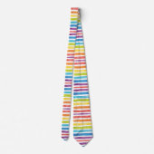 水彩レインボーストライプズモダンブライトオフィス ネクタイ (裏面)