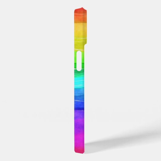 水彩レインボーストライプズモノグラム Case-Mate iPhoneケース (裏面 / 右)