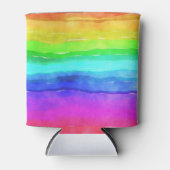 水彩レインボーストライプズ 缶クーラー (正面)