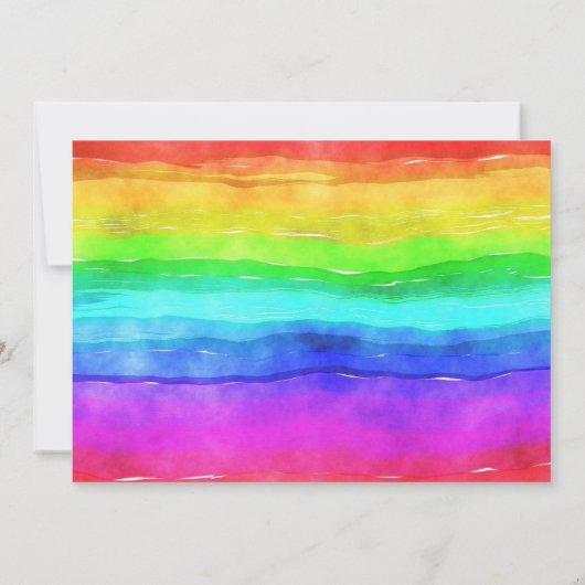水彩レインボーストライプパターン ノートカード (裏面)