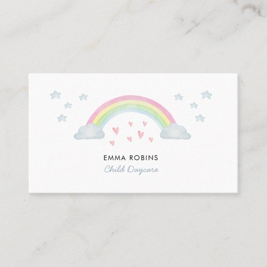 水彩レインボーチャイルドデイケア 名刺 (正面)