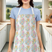 水彩レインボートロピカルパイナップルパターン エプロン