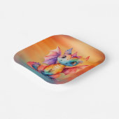 水彩レインボードラゴンベビーシャワー ペーパープレート (傾斜あり)