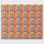 水彩レインボードラゴンベビーシャワー ラッピングペーパー (フラット)