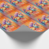 水彩レインボードラゴンベビーシャワー ラッピングペーパー (角)