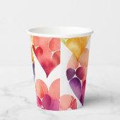 水彩レインボーハート模様。バレンタインデー 紙コップ (右)